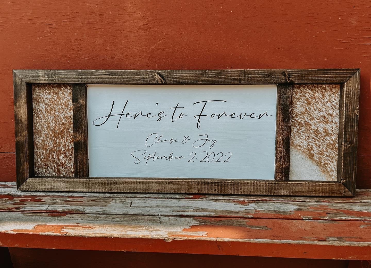 Customizable genuine cowhide sign/western sign/ handmade sign / rustic sign/ wedding guestbook sign