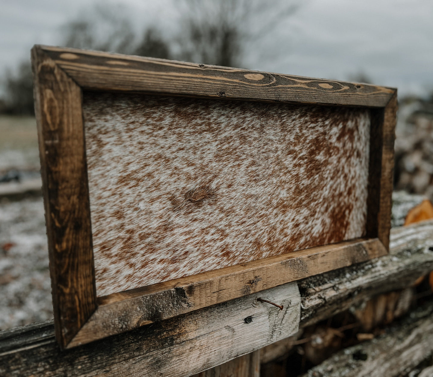Genuine cowhide branding ceremony sign / cowhide sign