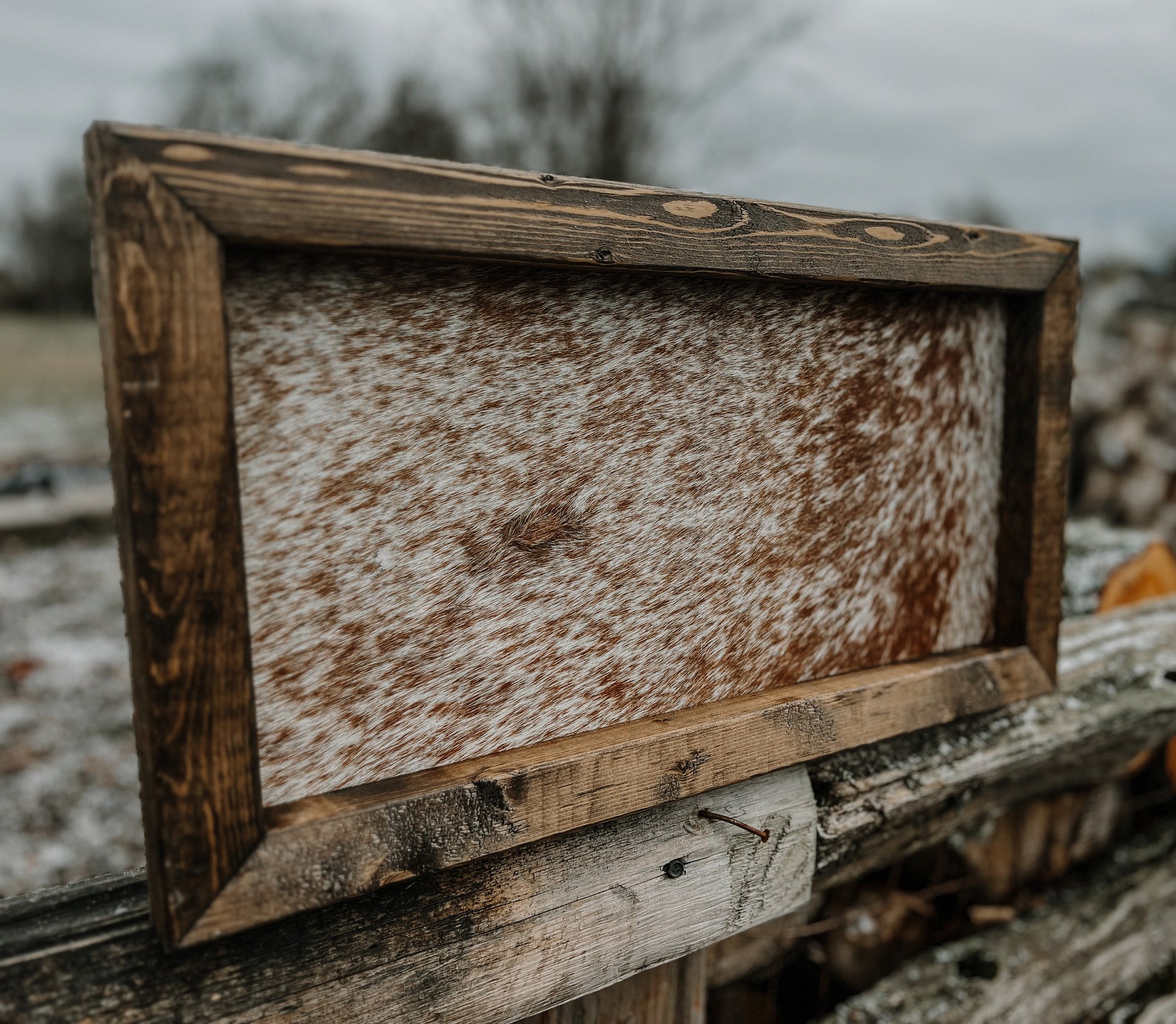 Genuine cowhide branding ceremony sign / cowhide sign