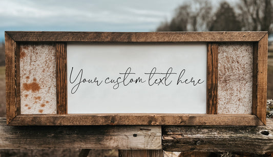 Customizable genuine cowhide sign/western sign/ handmade sign / rustic sign/ wedding guestbook sign