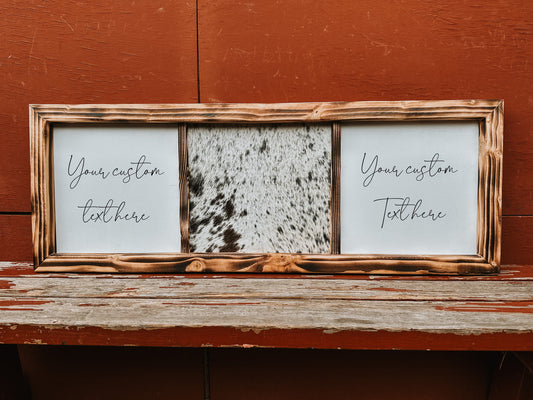 Handmade cowhide sign / Branding sign / real cowhide sign