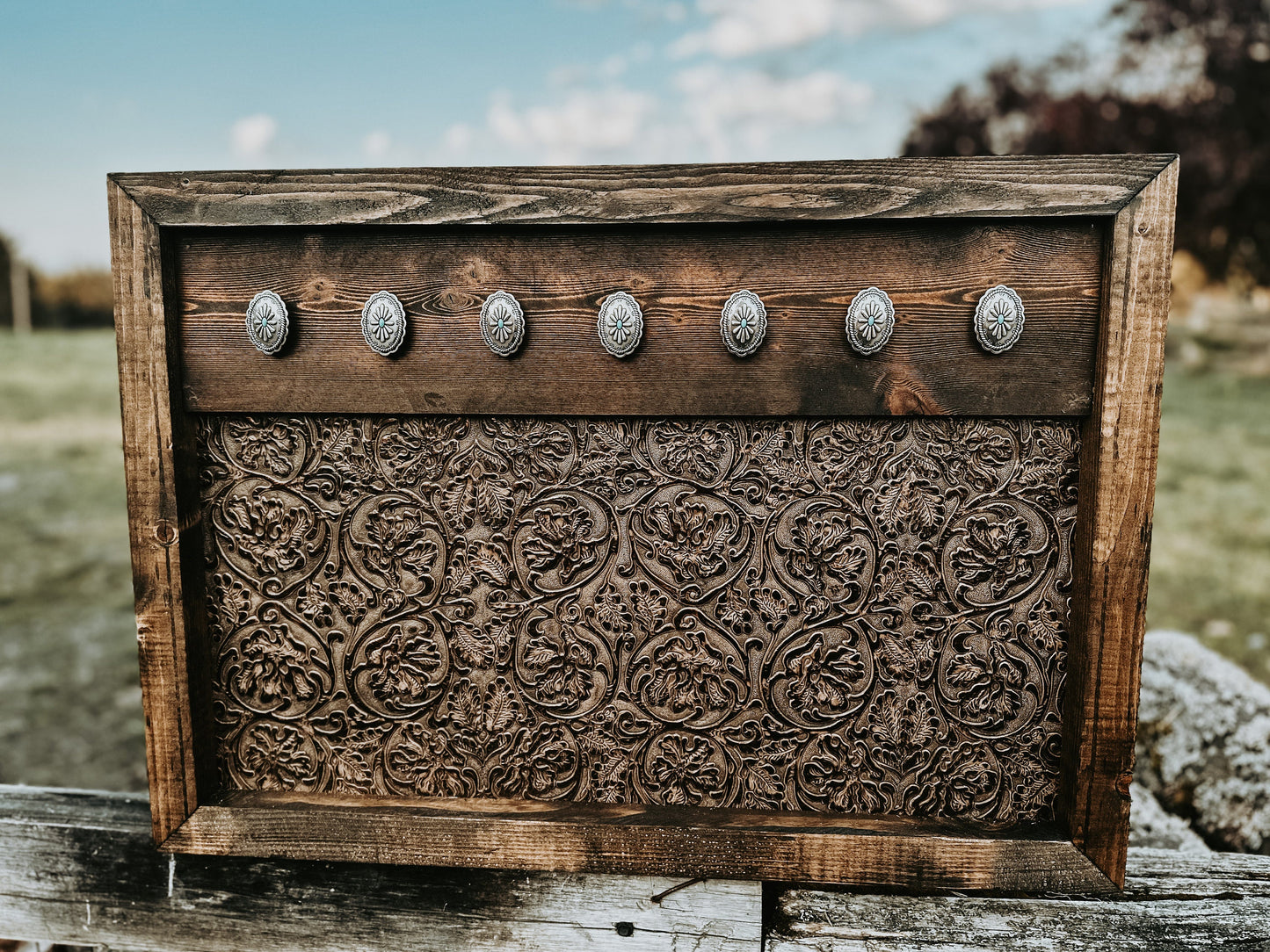 Western jewelry hanger / leather sign /