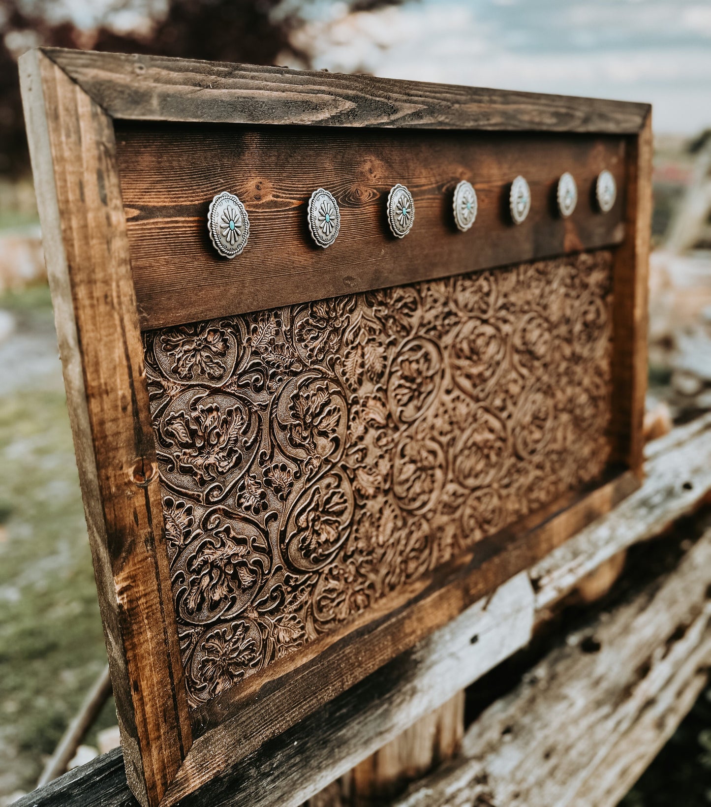 Western jewelry hanger / leather sign /