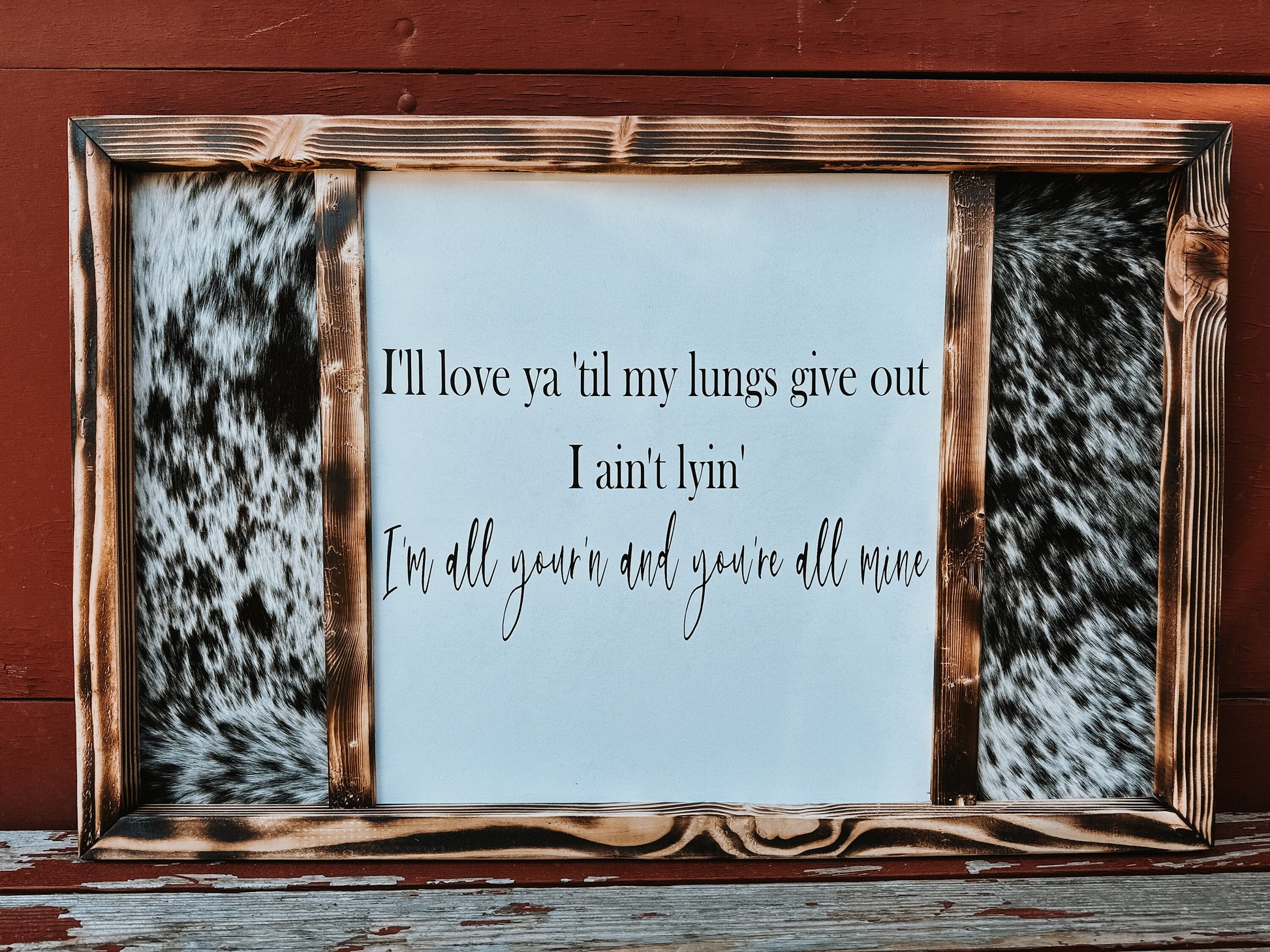 Customizable genuine cowhide sign/western sign/ handmade sign / rustic sign/ wedding guestbook sign