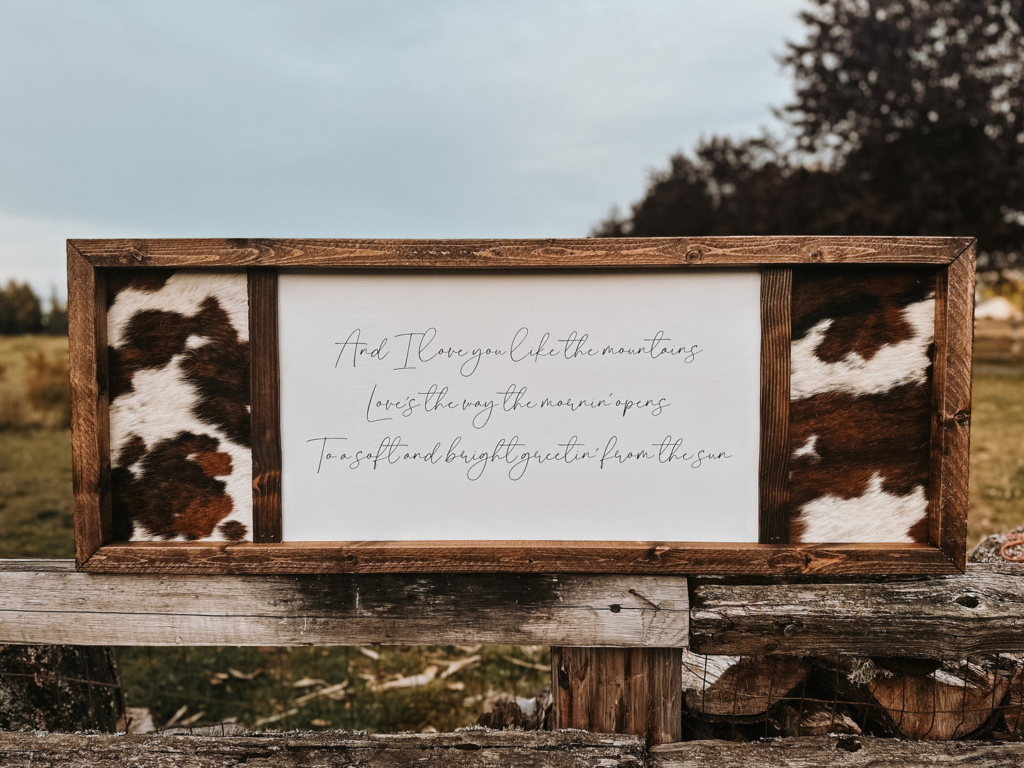 Customizable genuine cowhide sign/western sign/ handmade sign / rustic sign/ wedding guestbook sign