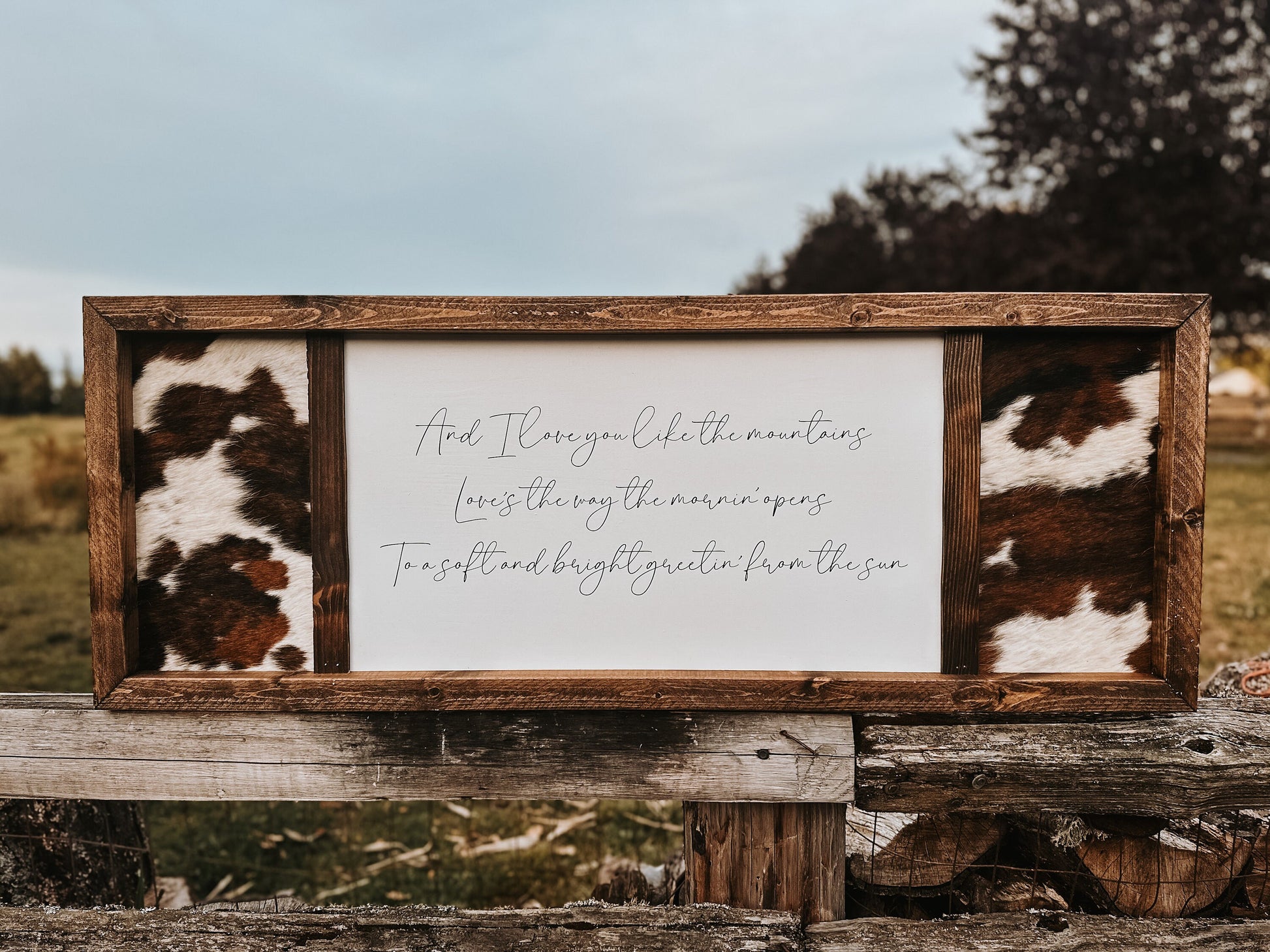 Customizable genuine cowhide sign/western sign/ handmade sign / rustic sign/ wedding guestbook sign