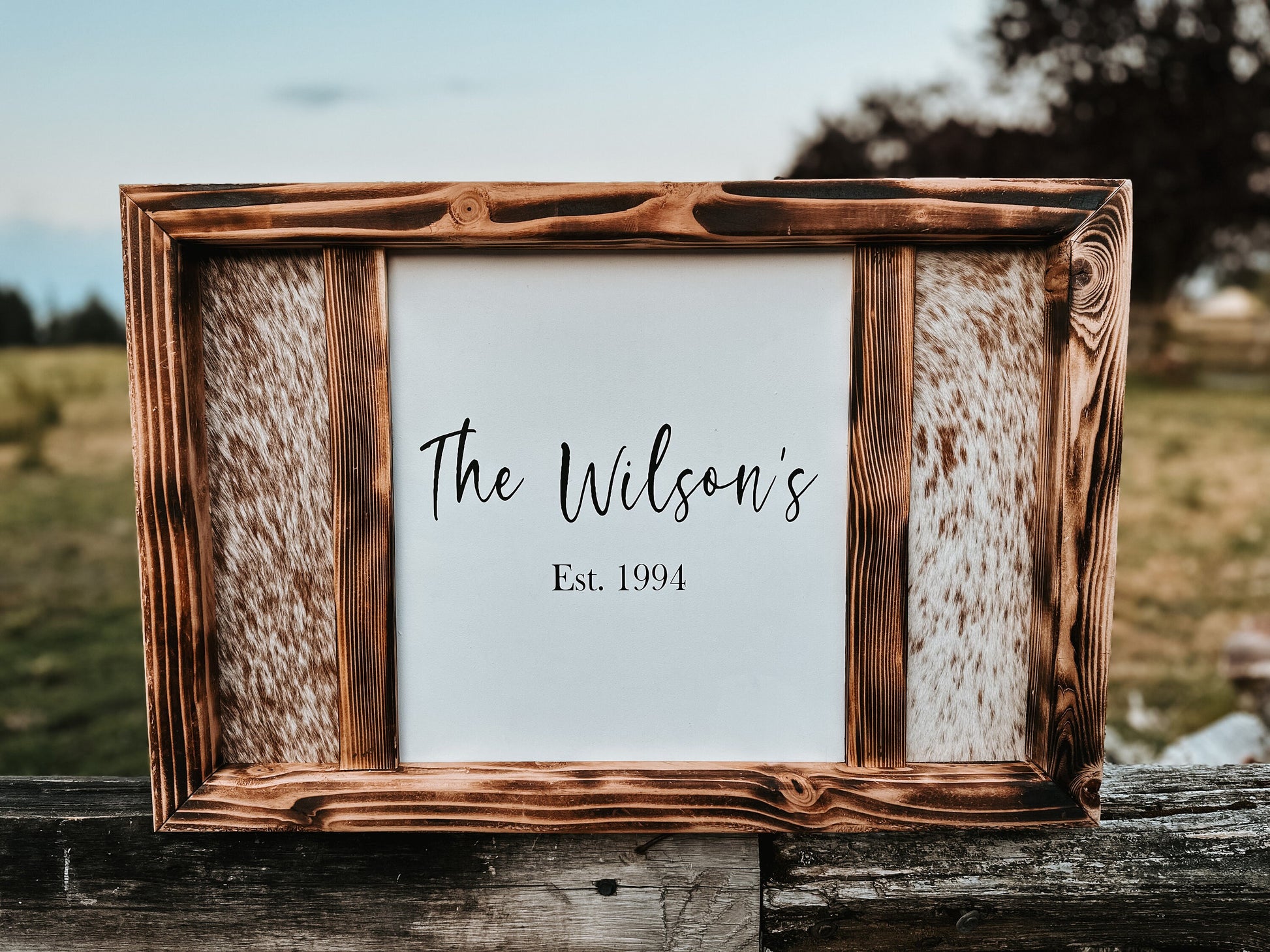 Customizable genuine cowhide sign/western sign/ handmade sign / rustic sign/ wedding guestbook sign