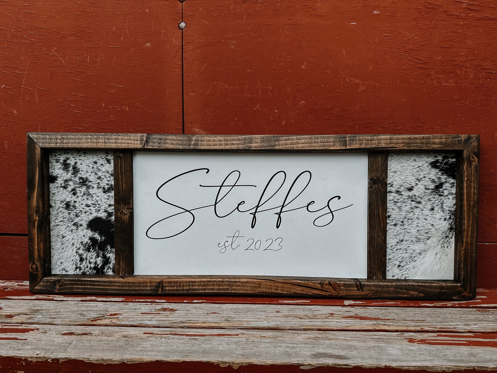 Customizable genuine cowhide sign/western sign/ handmade sign / rustic sign/ wedding guestbook sign