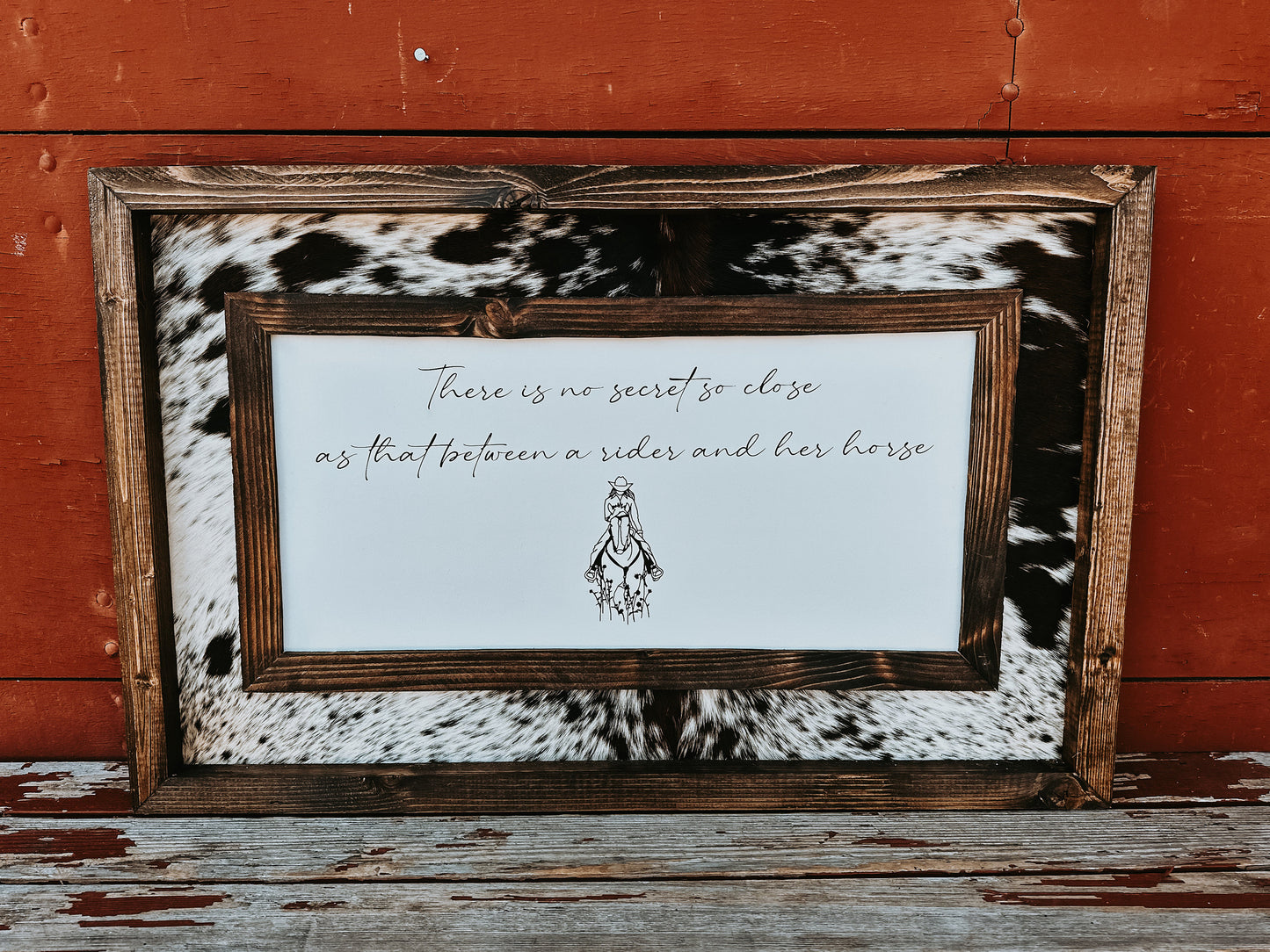 Genuine cowhide sign / western decor / cowhide decor / wall hanging