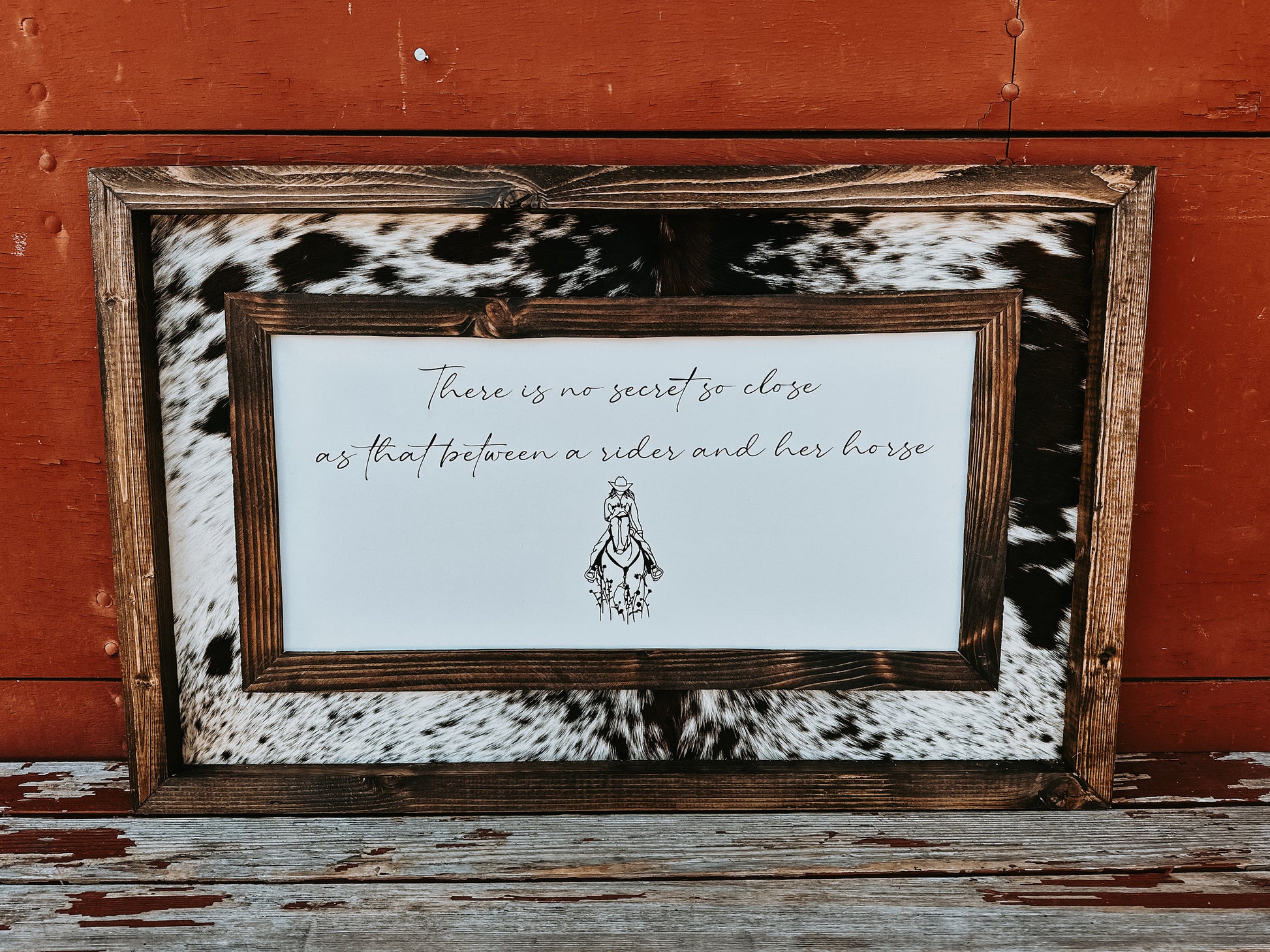 Genuine cowhide sign / western decor / cowhide decor / wall hanging