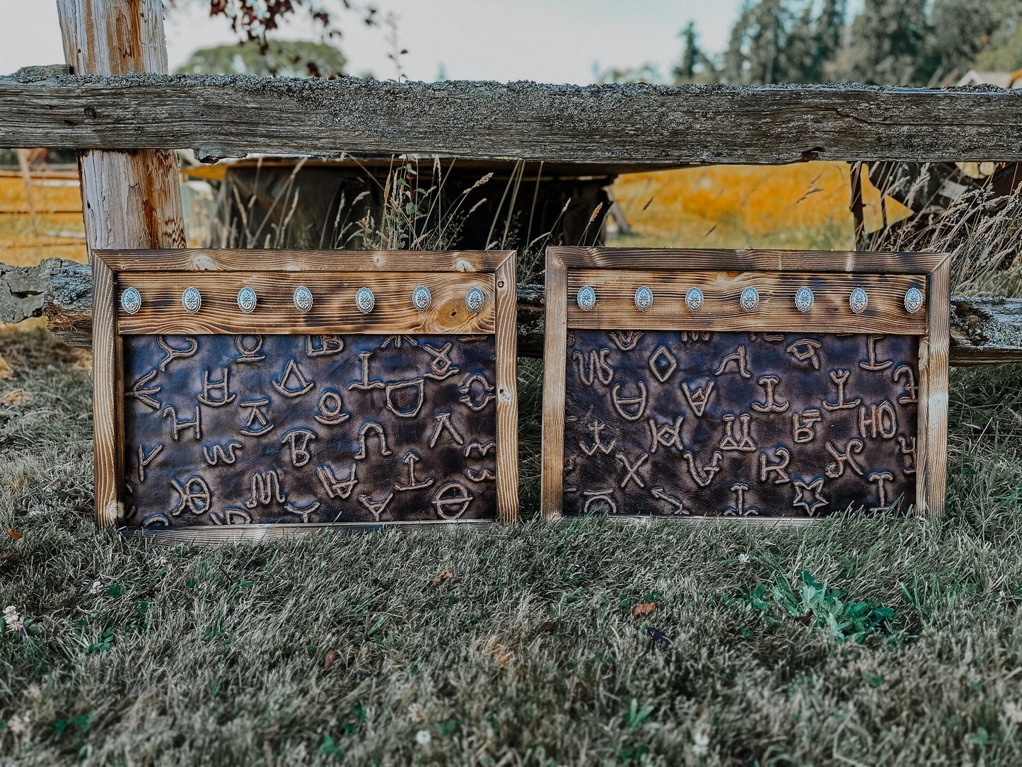 Western jewelry hanger / leather sign /