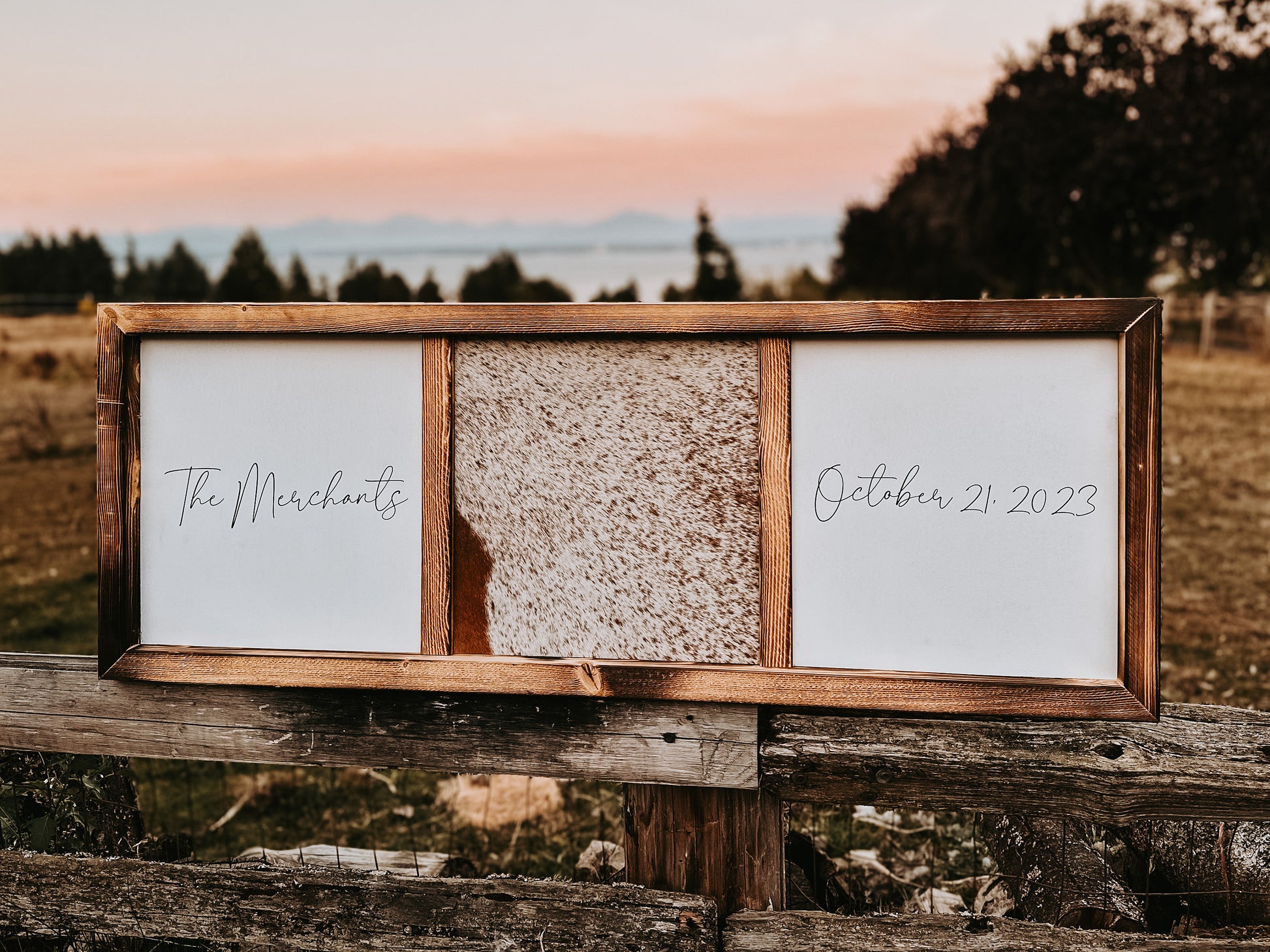 Handmade cowhide sign / Branding sign / real cowhide sign