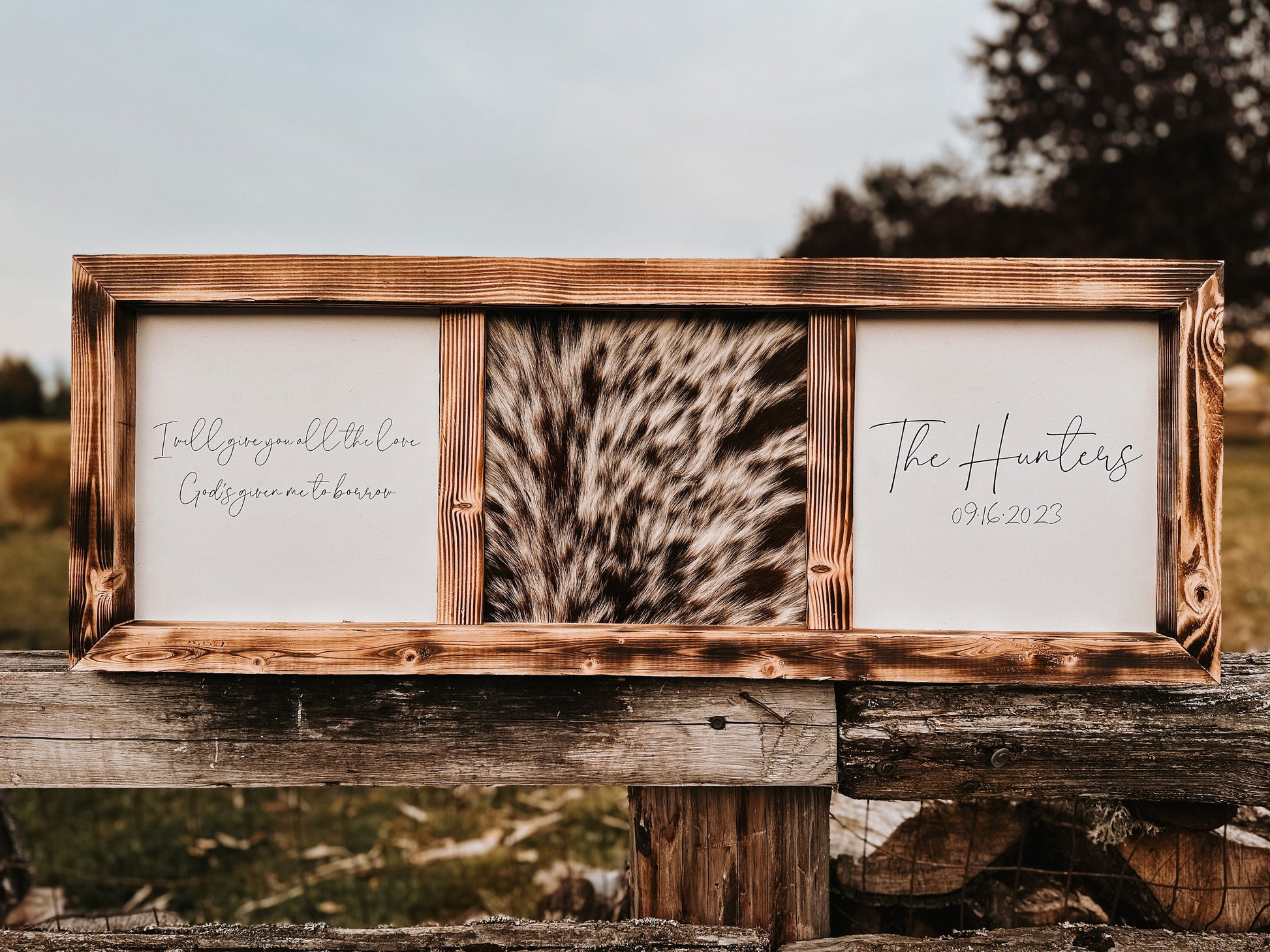 Handmade cowhide sign / Branding sign / real cowhide sign