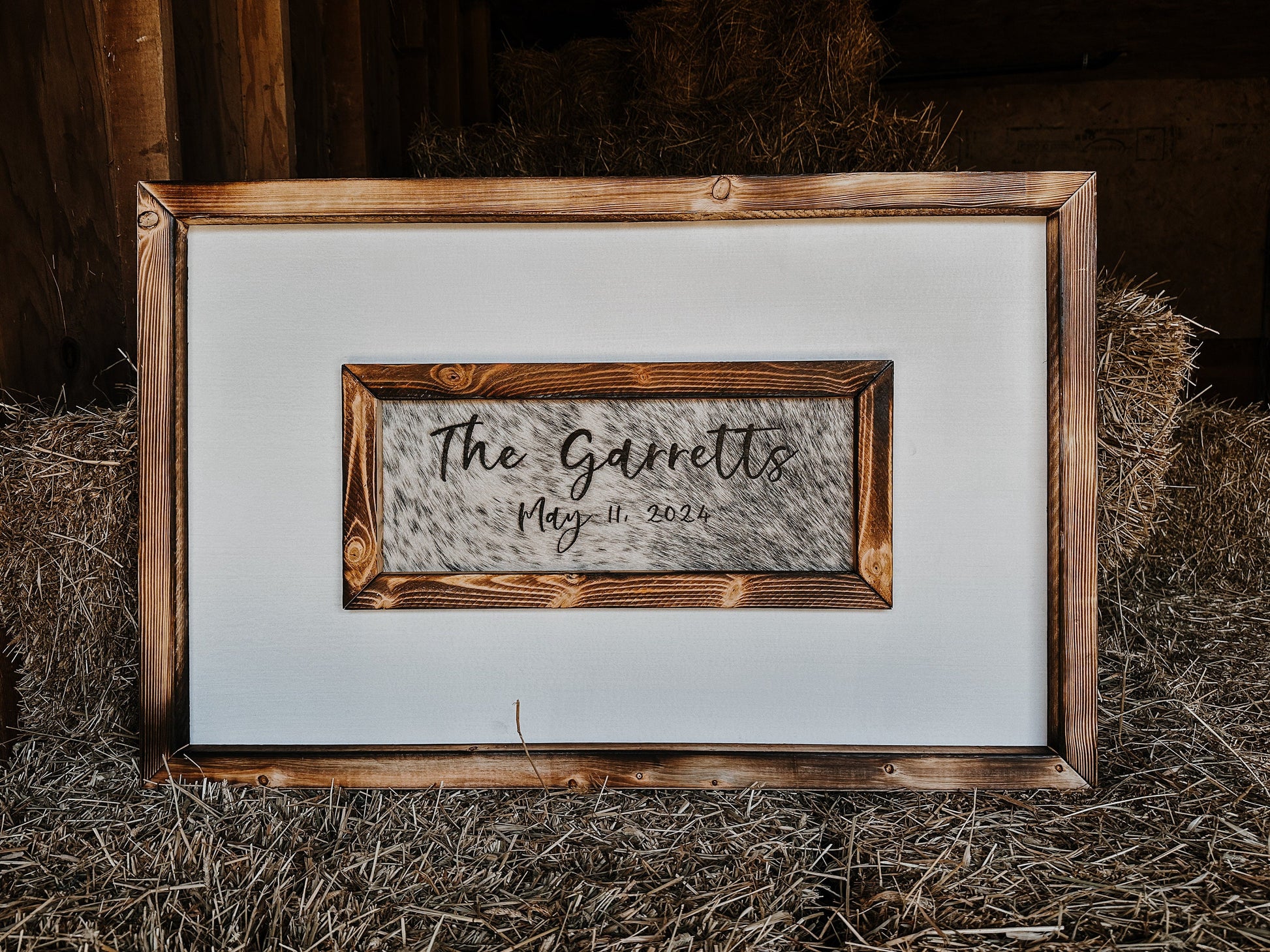 Custom wedding guest book sign / Western guest book / cowhide sign