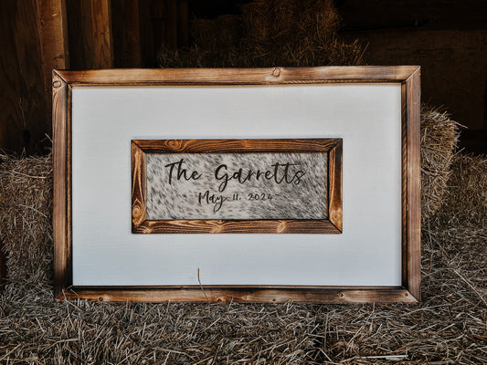 Custom wedding guest book sign / Western guest book / cowhide sign