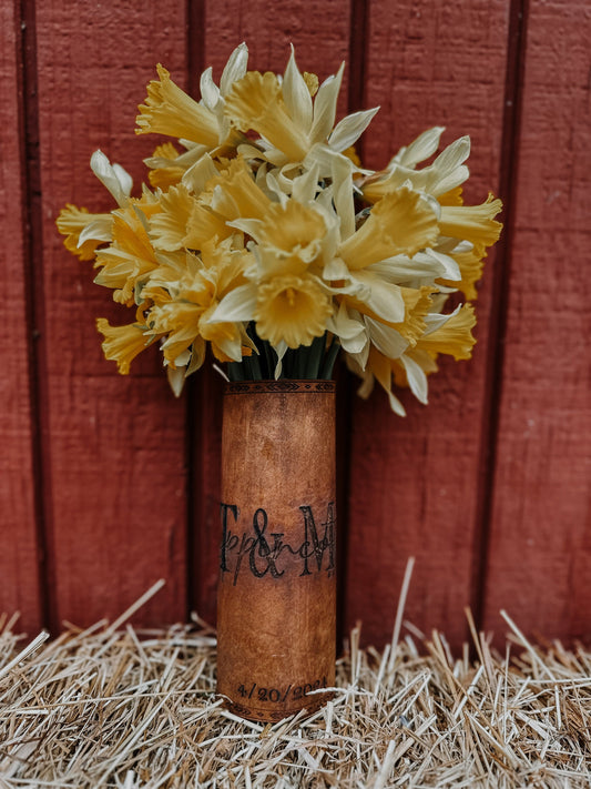 Custom leather bouquet wrap / Laser engraved