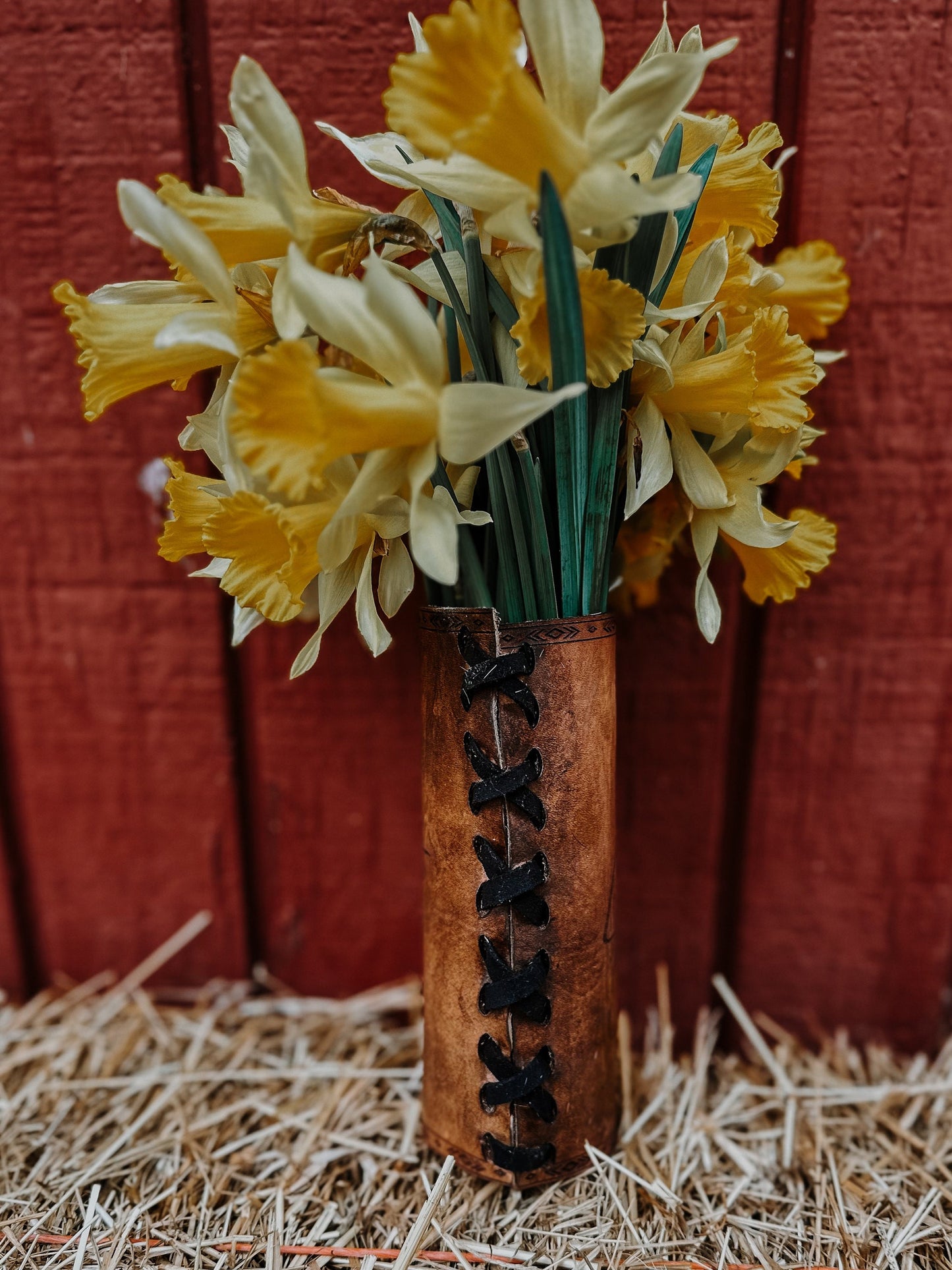 Custom leather bouquet wrap / Laser engraved
