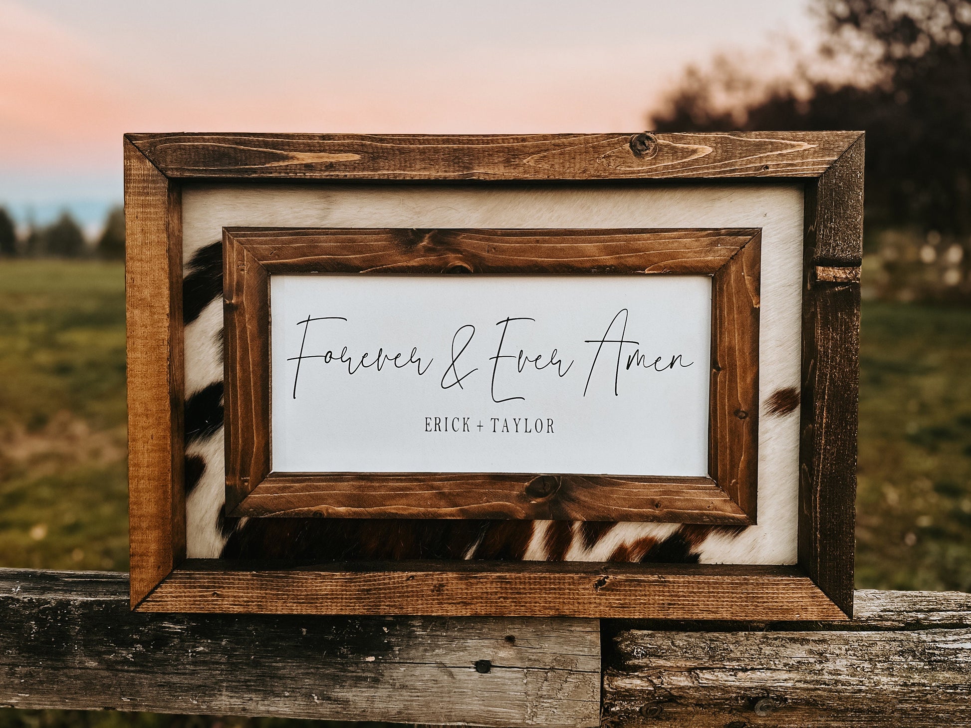 Genuine cowhide sign / western decor / cowhide decor / wall hanging