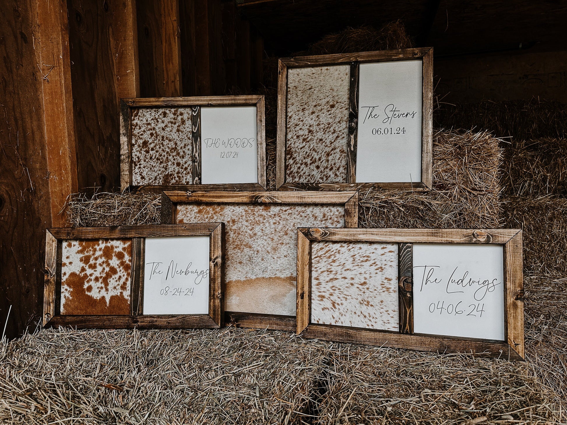 Handmade half cowhide customizable sign / wedding sign / branding ceremony sign / branding sign / wedding guestbook / cowhide sign