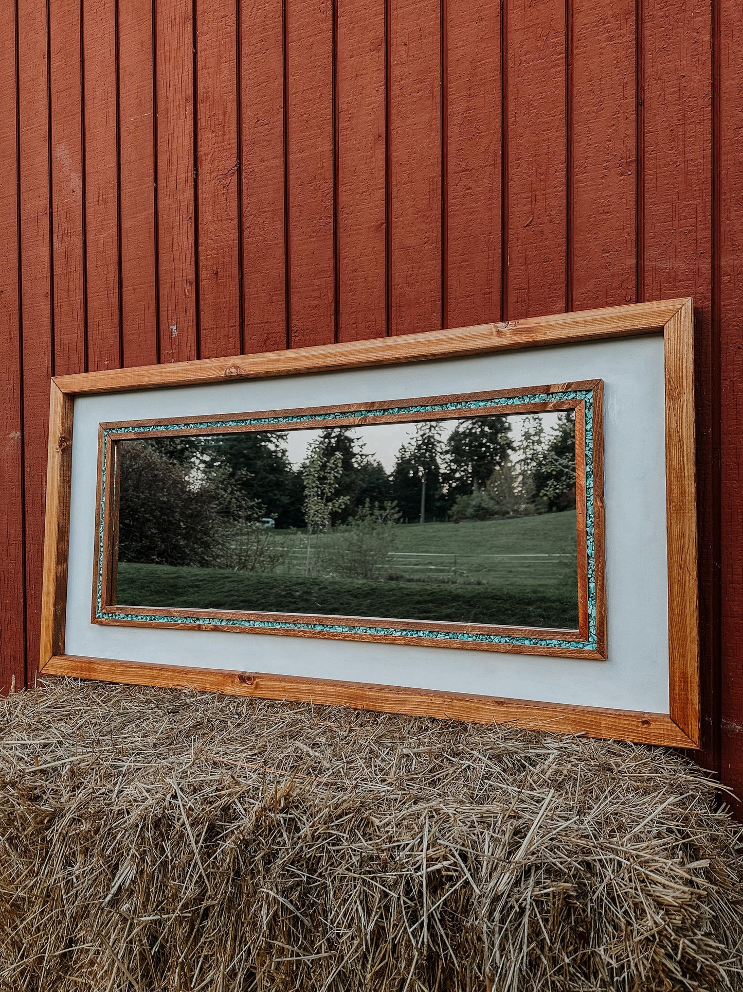 Turquoise stone mirror