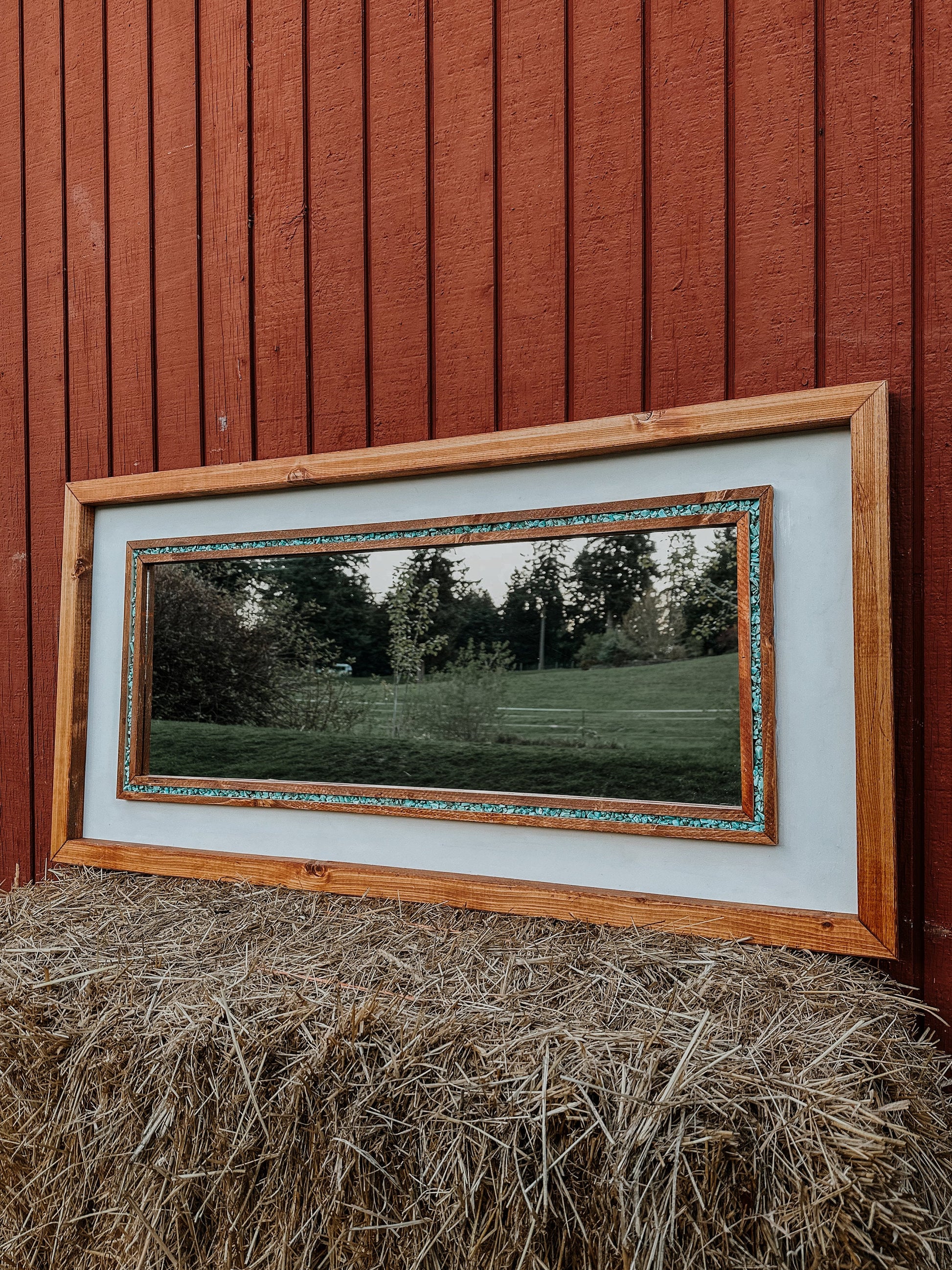 Turquoise stone mirror