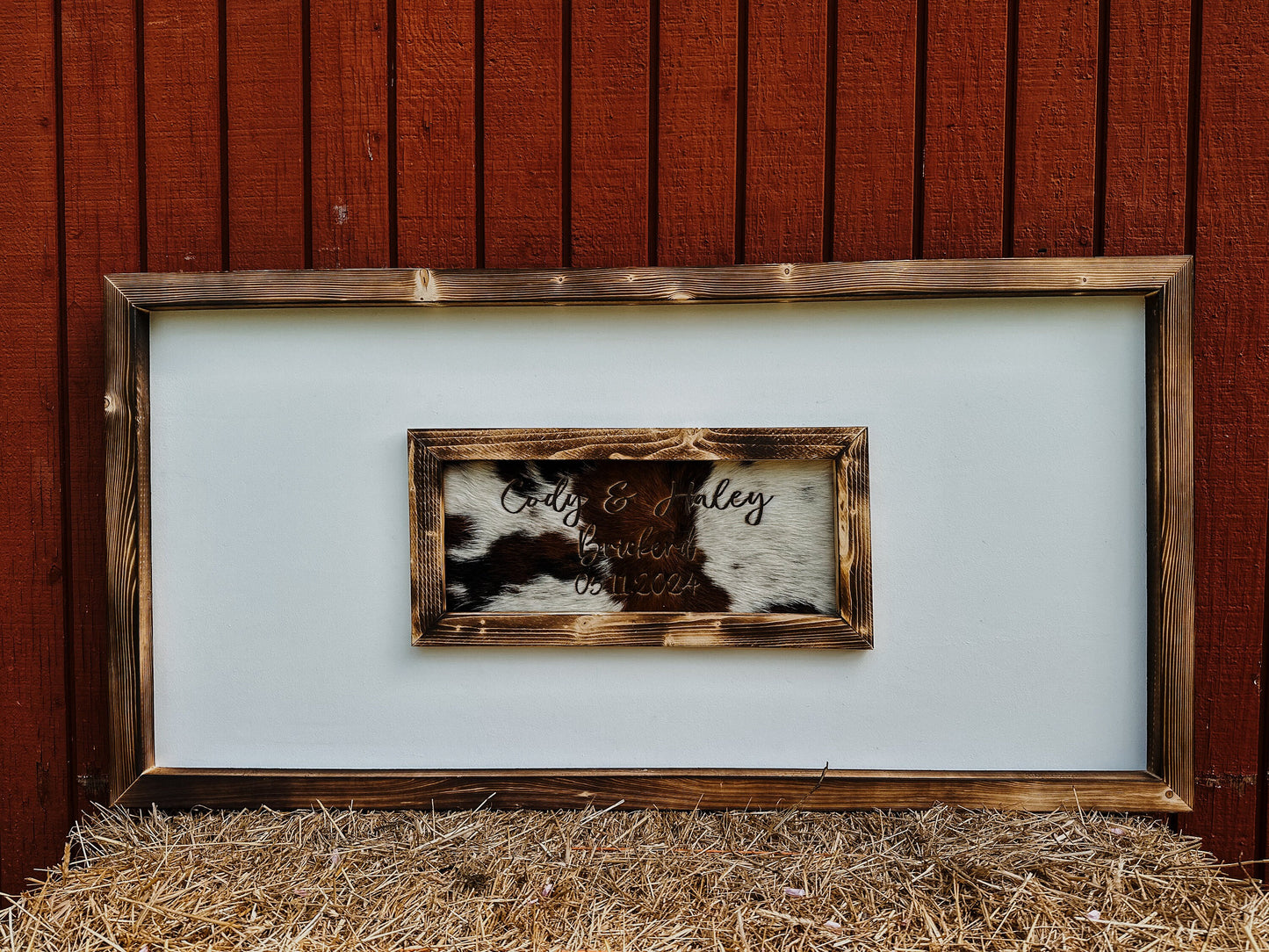Custom wedding guest book sign / Western guest book / cowhide sign