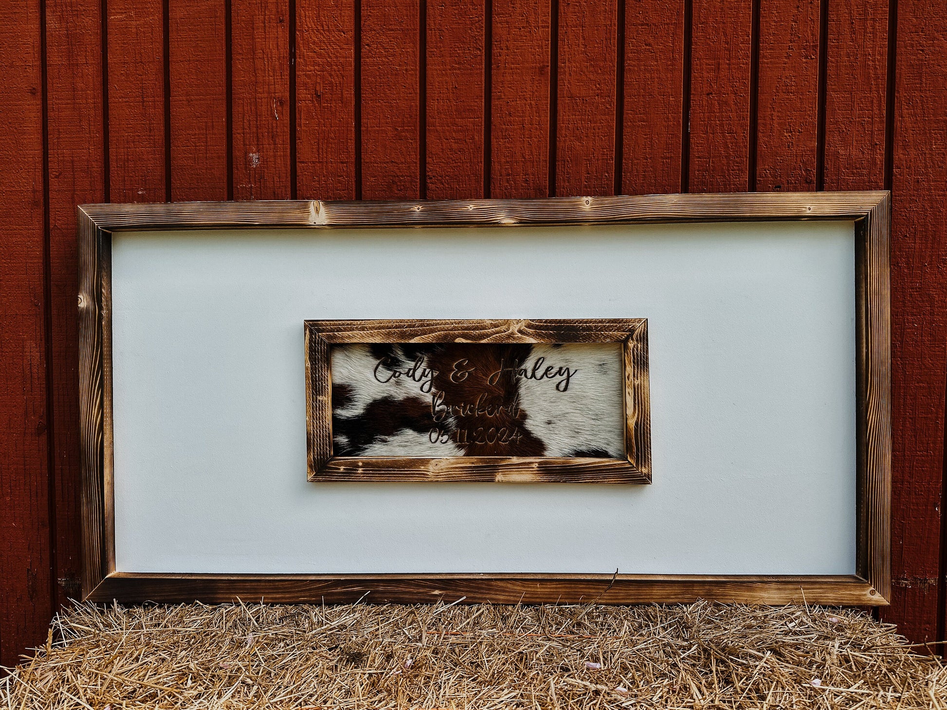 Custom wedding guest book sign / Western guest book / cowhide sign