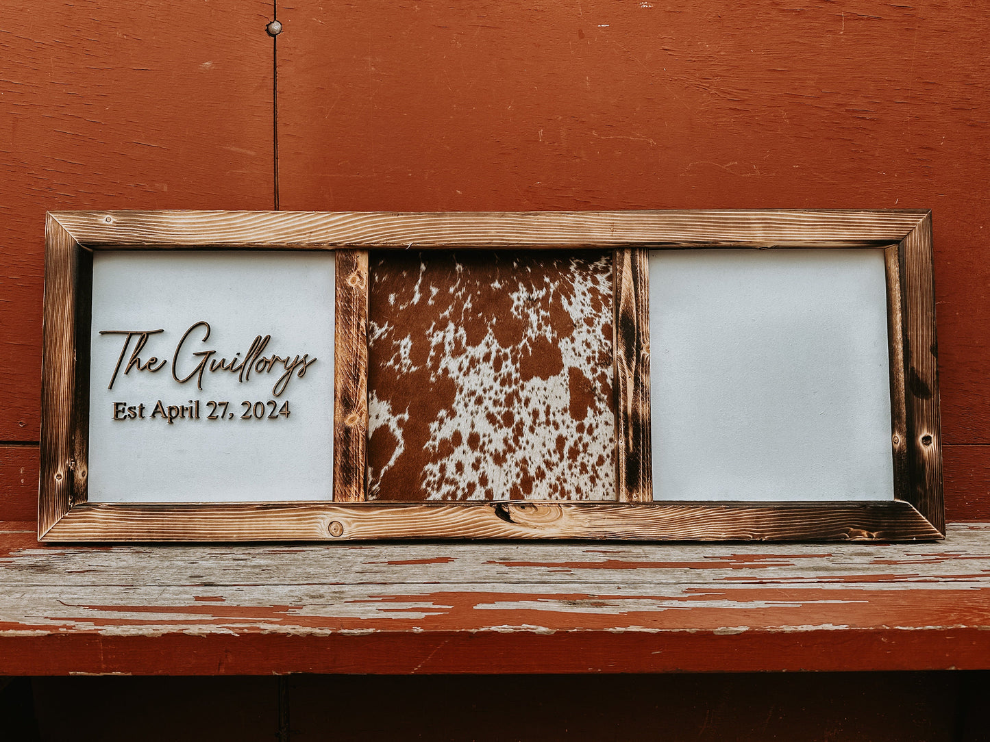 Handmade cowhide sign / Branding sign / real cowhide sign