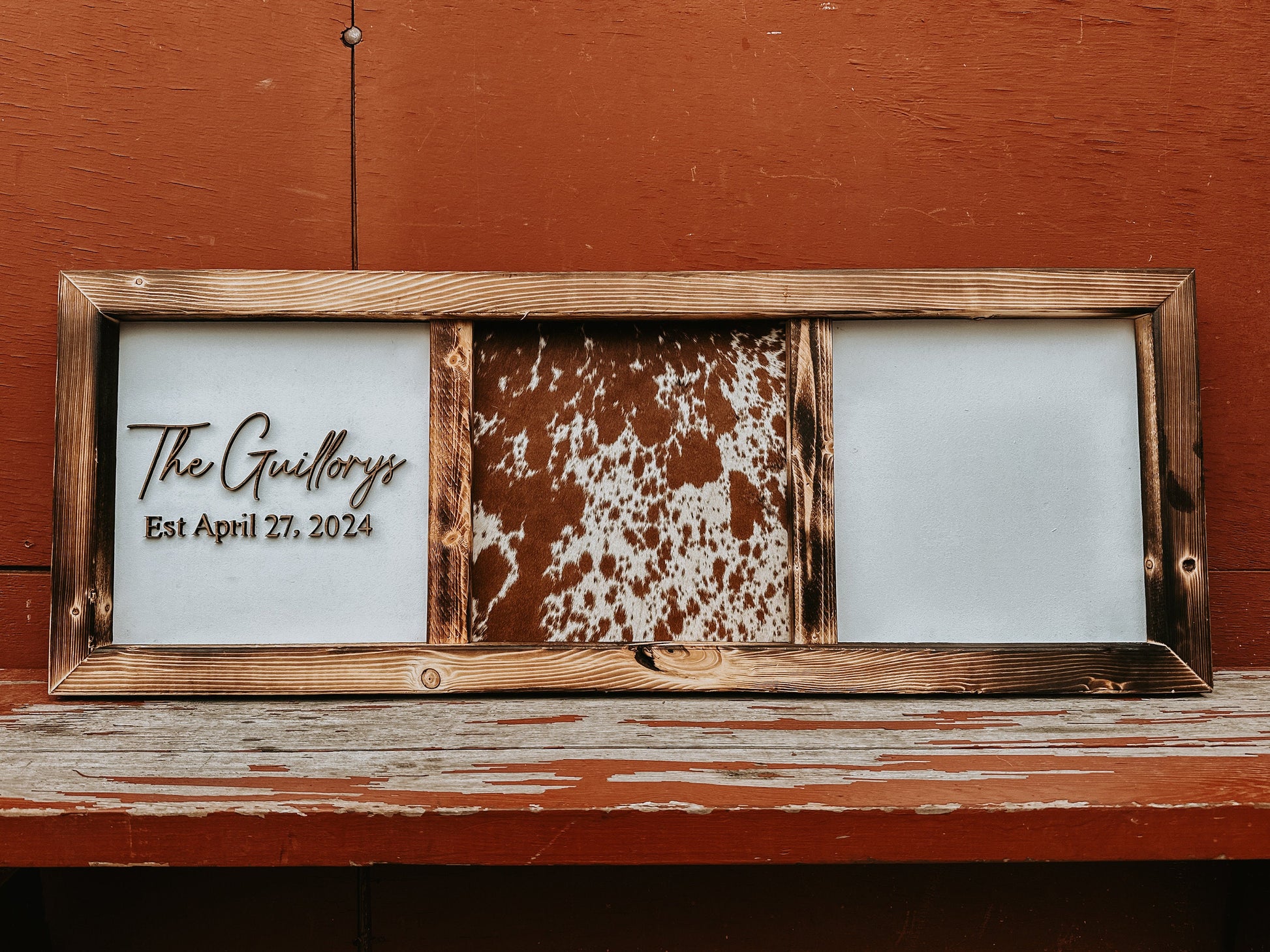 Handmade cowhide sign / Branding sign / real cowhide sign