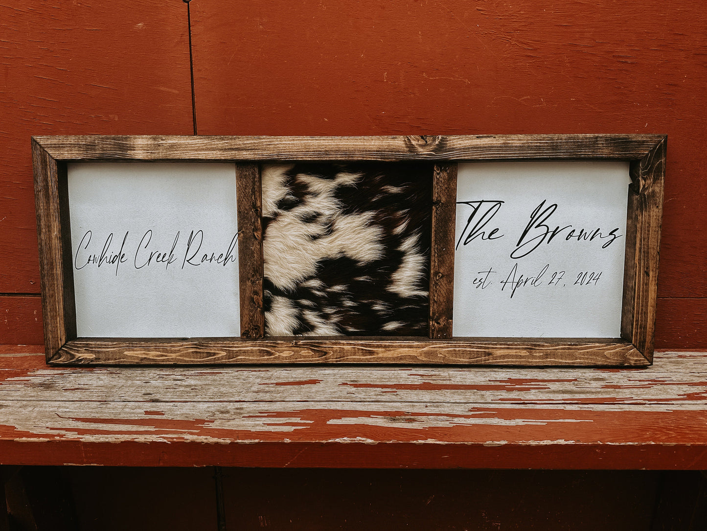 Handmade cowhide sign / Branding sign / real cowhide sign