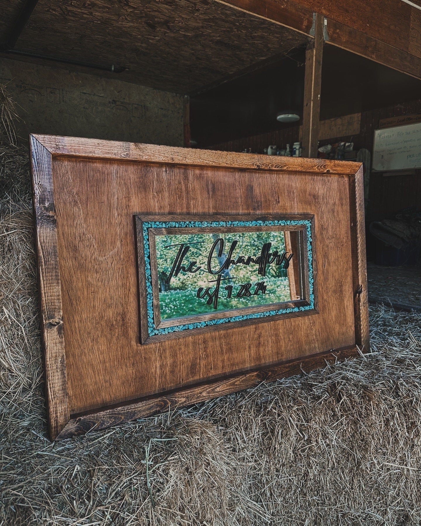 Western style guest book mirror