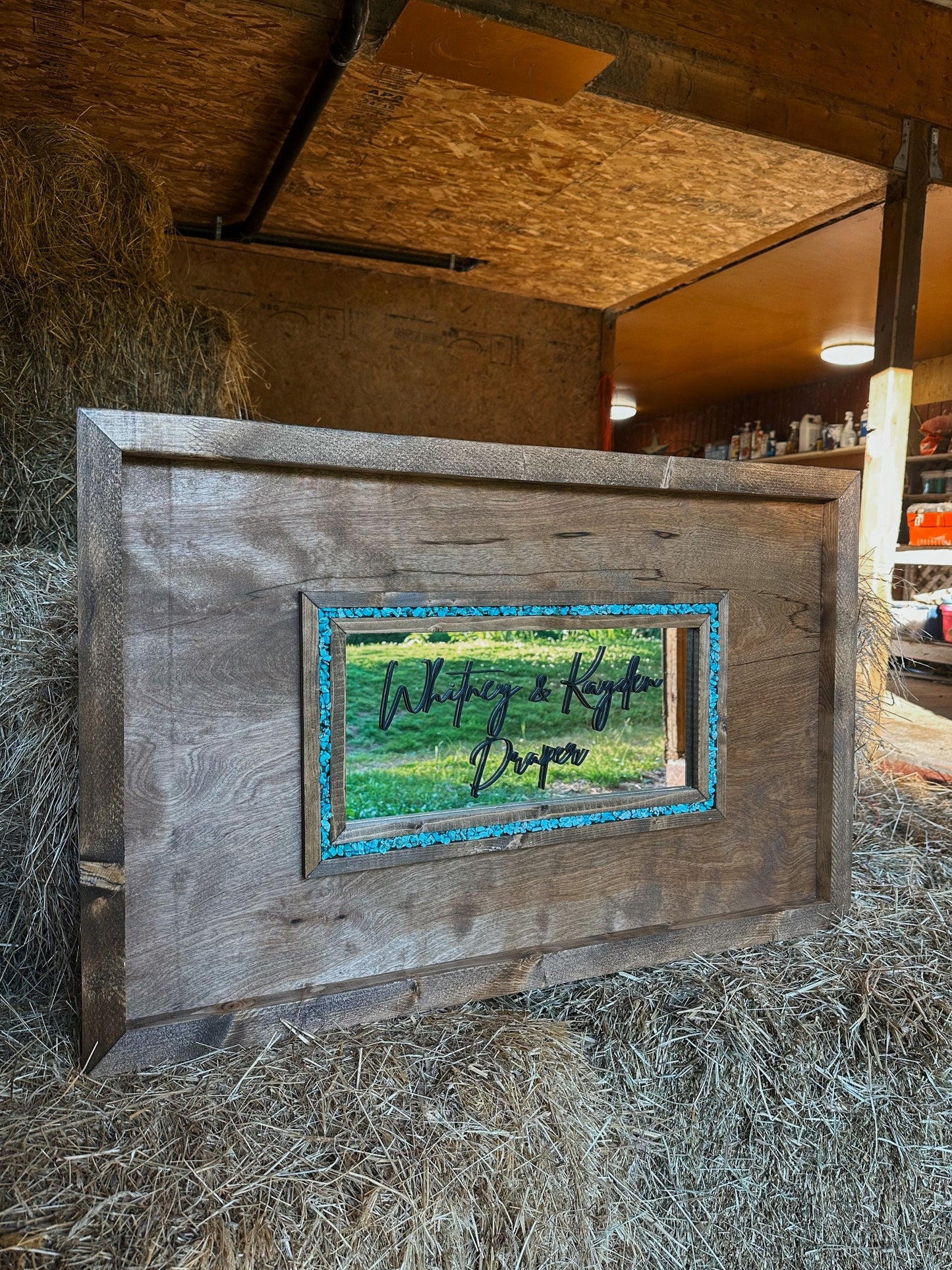 Western style guest book mirror