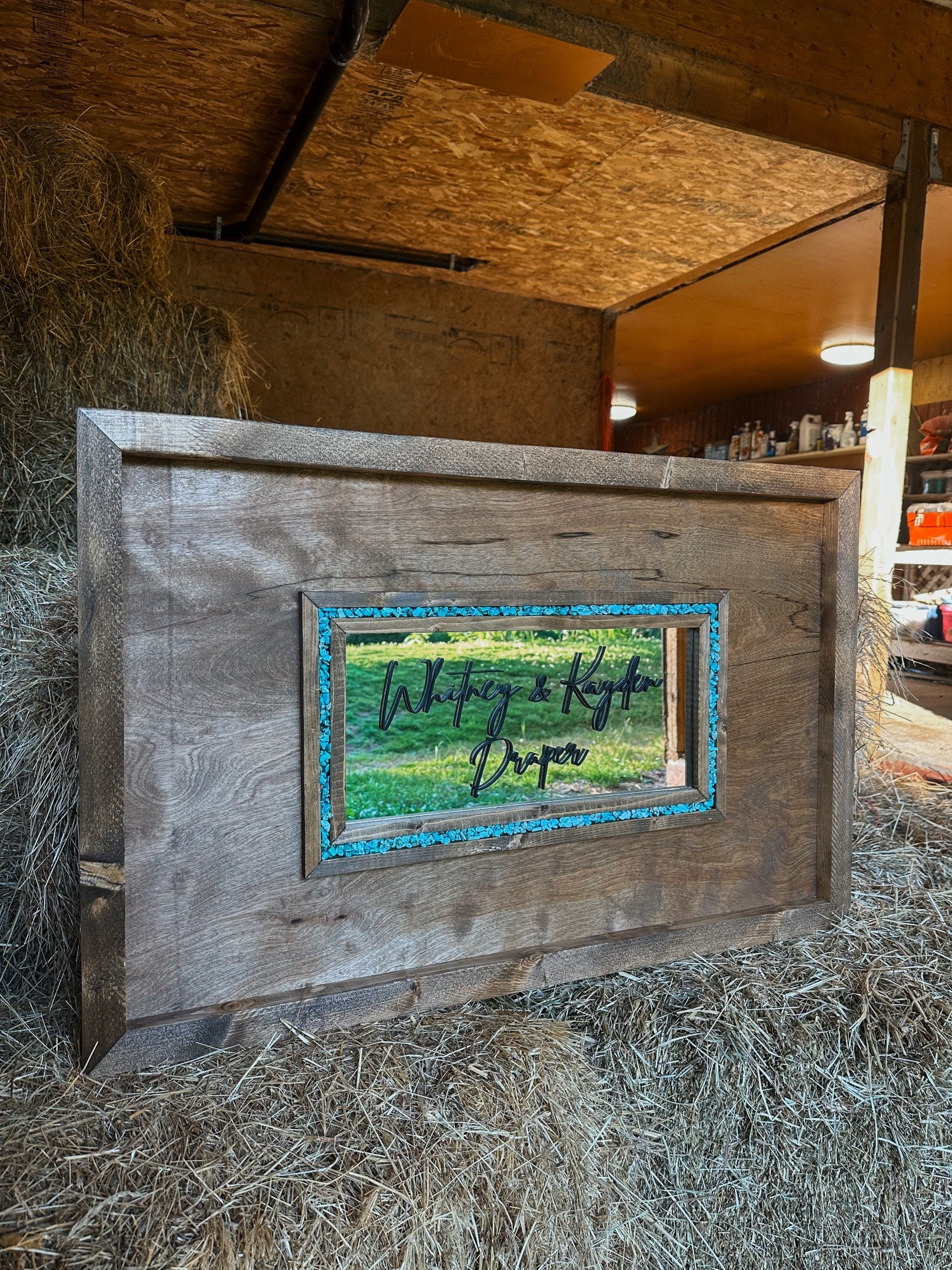 Western style guest book mirror