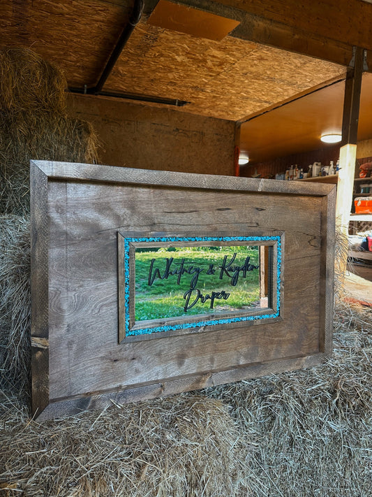 Western style guest book mirror