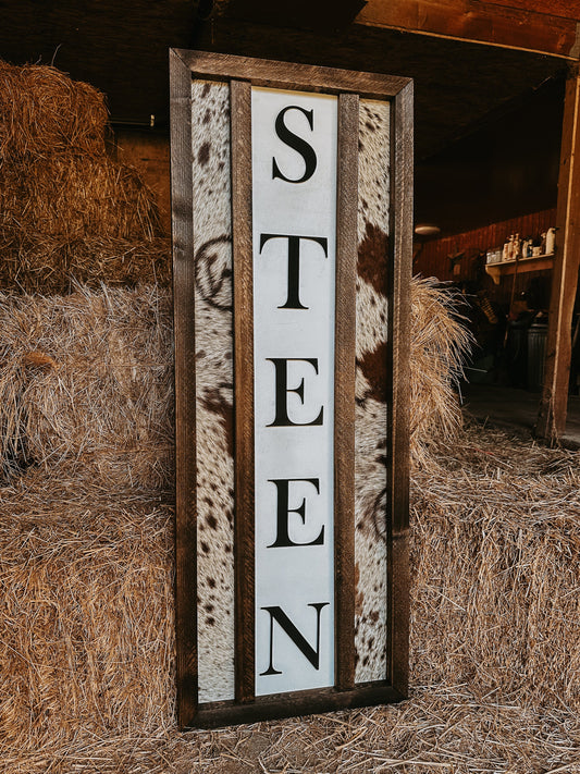 Customizable welcome sign/ western sign / cowhide sign / western decor