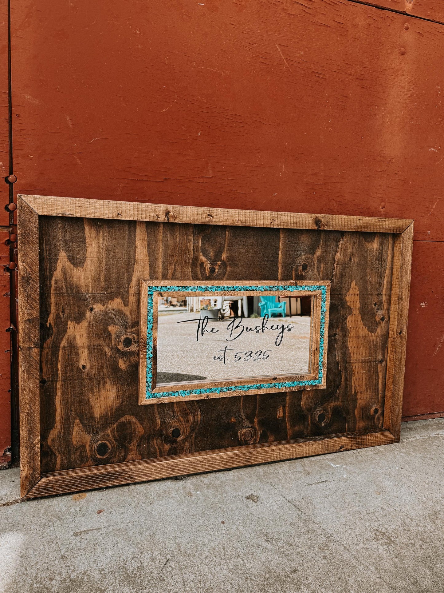 Western style guest book mirror