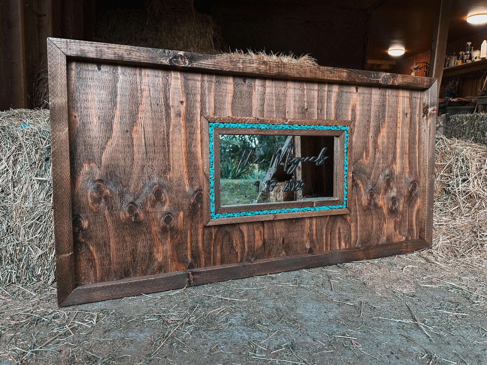 Western style guest book mirror