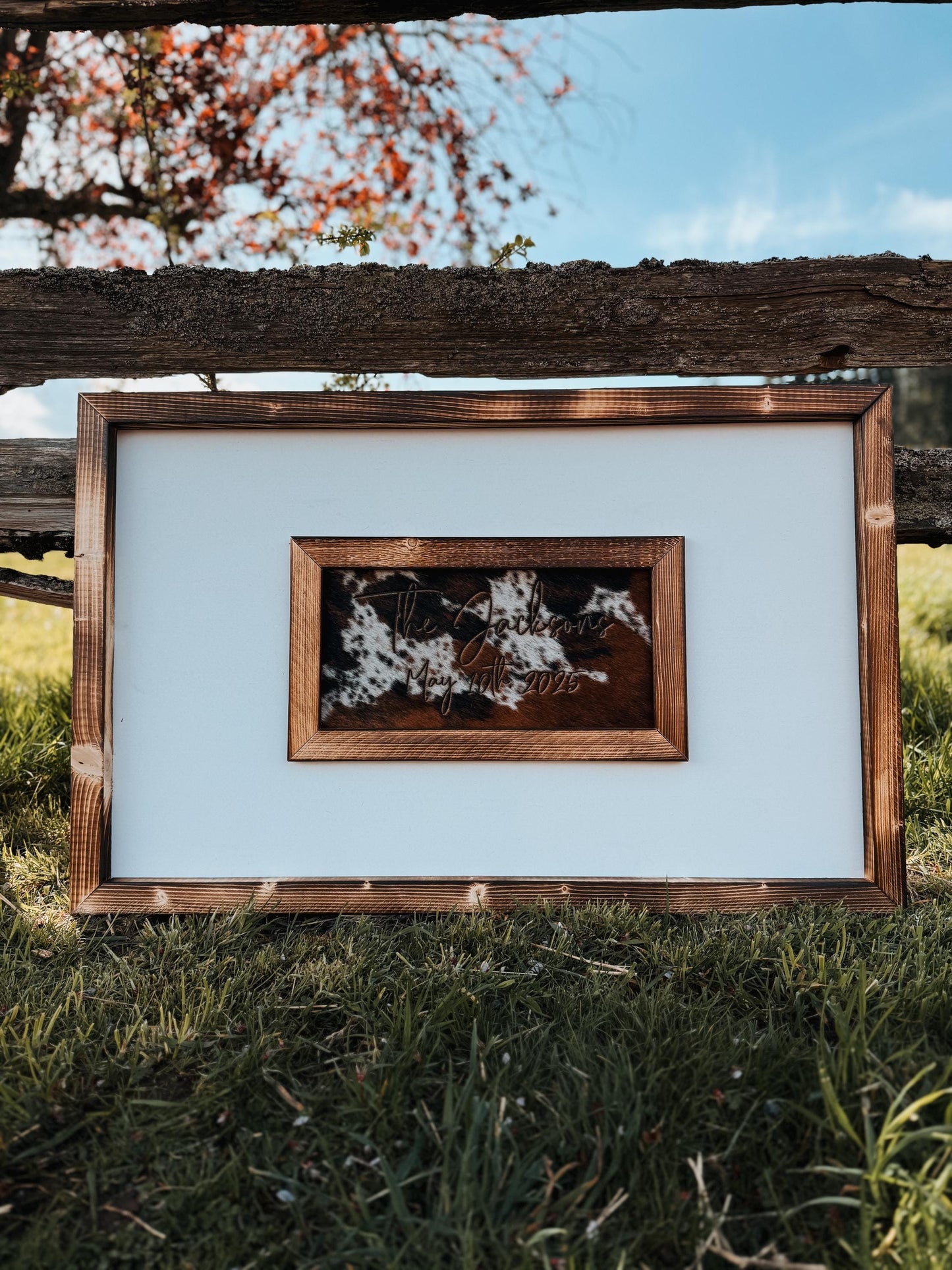 Custom wedding guest book sign / Western guest book / cowhide sign