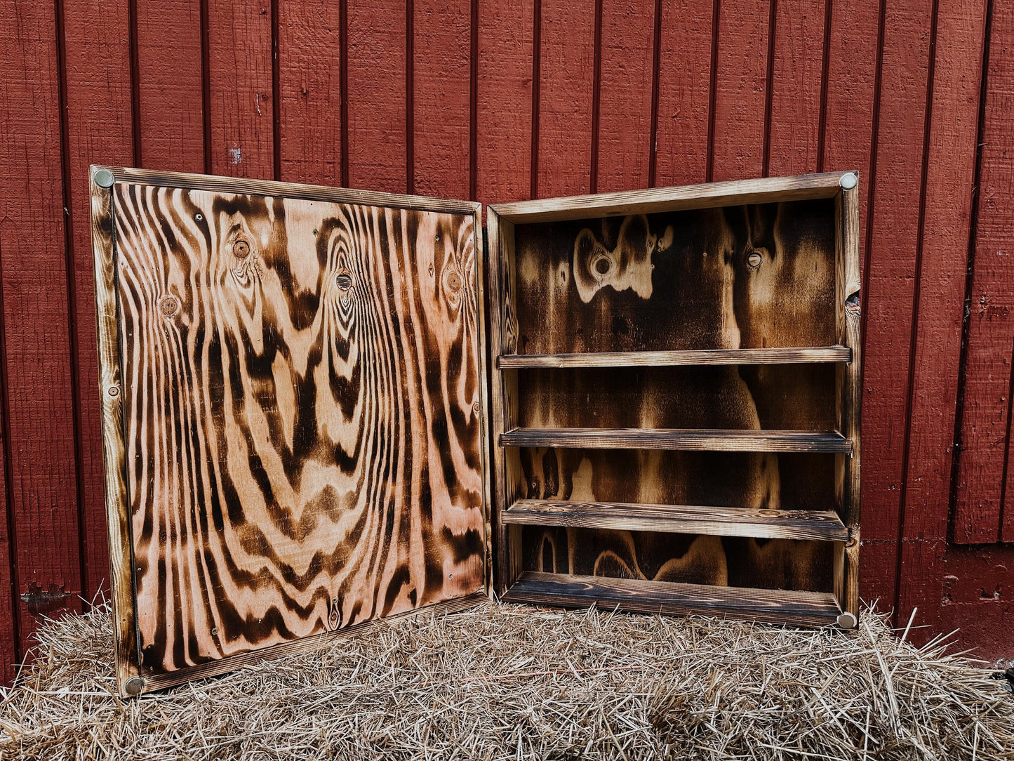 Cowhide medicine cabinet