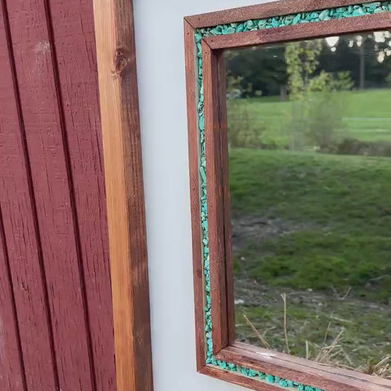 Turquoise stone mirror