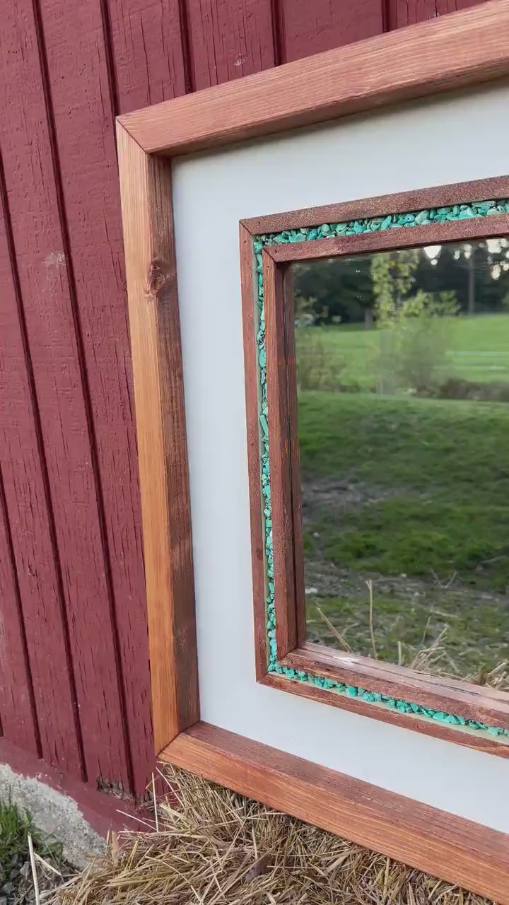 Turquoise stone mirror
