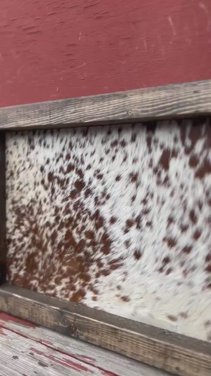 Handmade Half Cowhide Customizable Sign: Rustic Wedding Guestbook