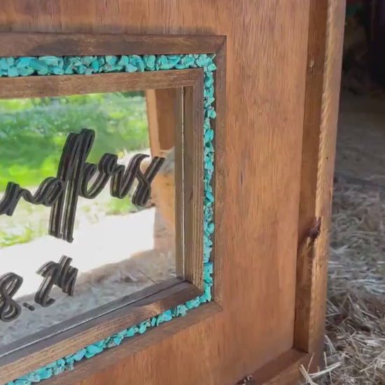 Western style guest book mirror