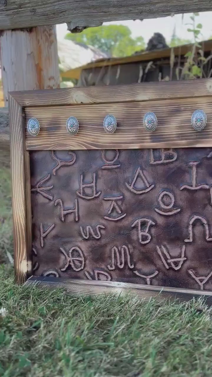 Western jewelry hanger / leather sign /